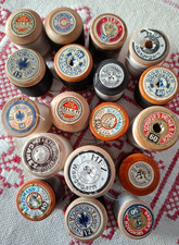 18 vintage Rollen Nähgarne /