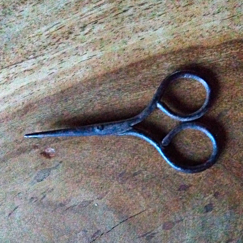 Antike kleine nähschere - kleine, /